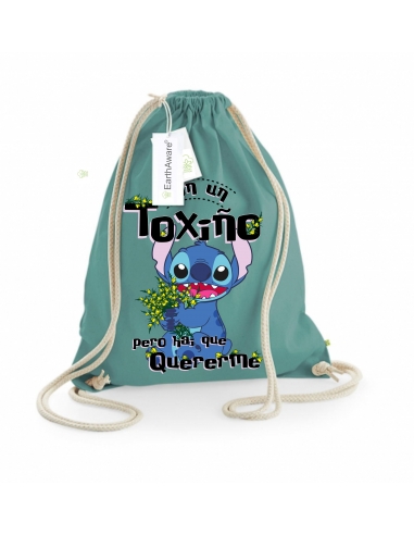 Mochila Stitch Son un Toxiño pero hai que quererme 100% algodón orgánico